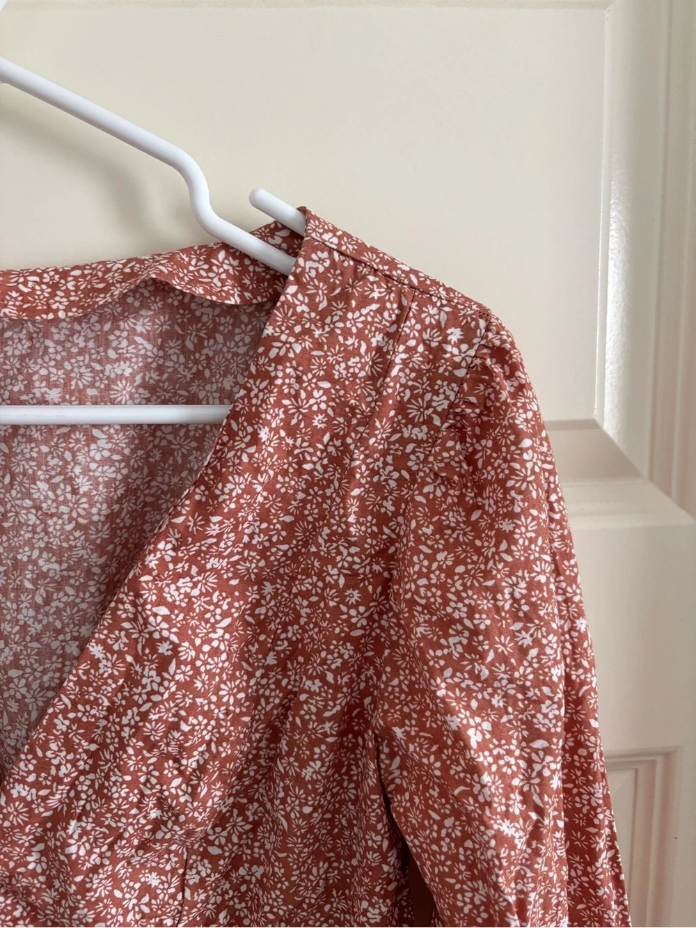 Free People Dusty Rose Floral Button-Front Blouse